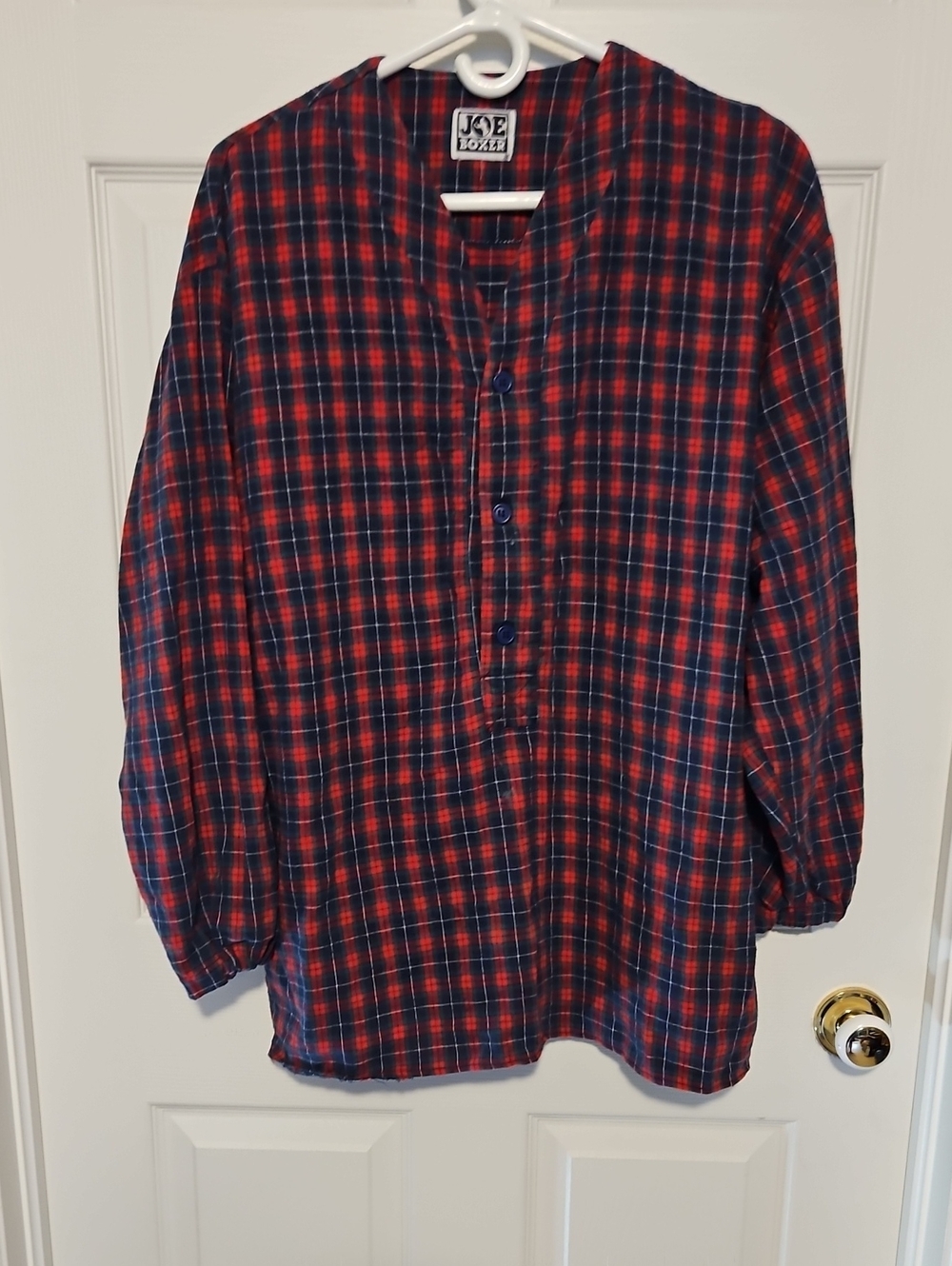 Joe Boxer Red and Navy Plaid Shirt